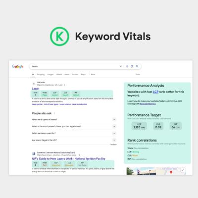 Keyword Vitals: Monitor speed directly in the SERP